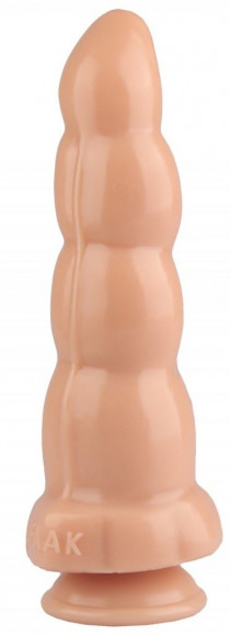 Телесный рельефный анальный фаллоимитатор - 22 см. Телесный рельефный анальный фаллоимитатор - 22 см.