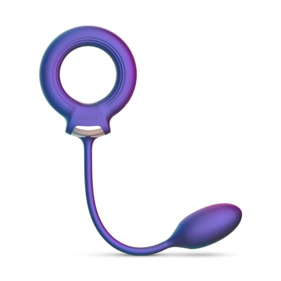 Фиолетовое эрекционное виброкольцо с анальным шариком Eclipse
