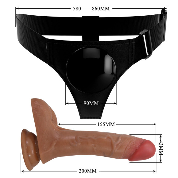 Женский страпон с вибрацией и эффектом эякуляции Oher