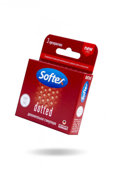 Презервативы с дополнительной стимуляцией Softex Dotted - 3 шт.