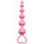 Розовая анальная цепочка Heart s Beads Pink - 18 см.
