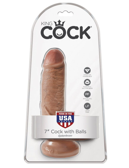 Фаллоимитатор-мулат с мошонкой 7 Cock with Balls - 19,4 см. Фаллоимитатор-мулат с мошонкой 7 Cock with Balls - 19,4 см.