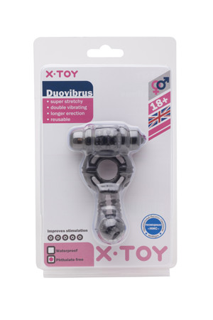 Пепельное стимулирующее кольцо с вибрацией Duovibrus II Пепельное стимулирующее кольцо с вибрацией Duovibrus II