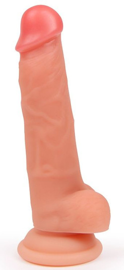 Телесный реалистичный фаллоимитатор на присоске Телесный реалистичный фаллоимитатор на присоске