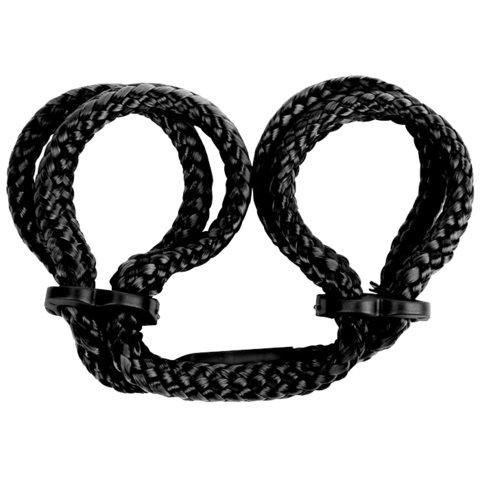 Чёрные оковы для рук Japanese Silk Love Rope Wrist Cuffs Чёрные оковы для рук Japanese Silk Love Rope Wrist Cuffs