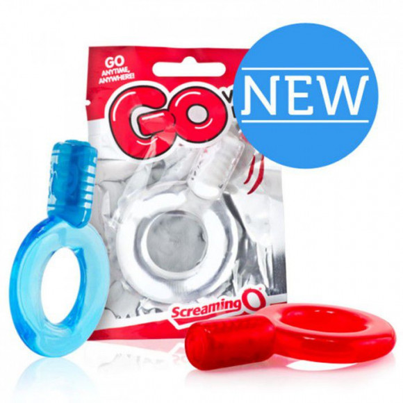 Голубое упругое кольцо на пенис с вибрацией Go Голубое упругое кольцо на пенис с вибрацией Go