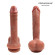 Телесный фаллоимитатор с мошонкой и присоской - 21,5 см.