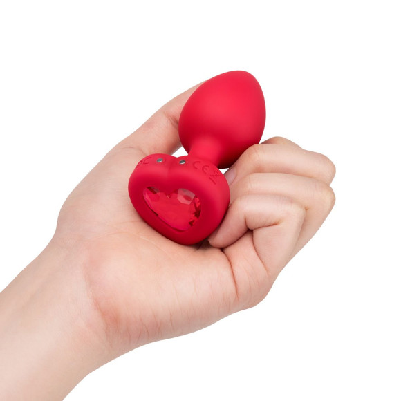 Красный анальный плаг с кристаллом-сердцем Vibrating Heart Shape Jewel Plug M-L Красный анальный плаг с кристаллом-сердцем Vibrating Heart Shape Jewel Plug M-L