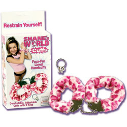 Розовые наручники с расцветкой под леопарда