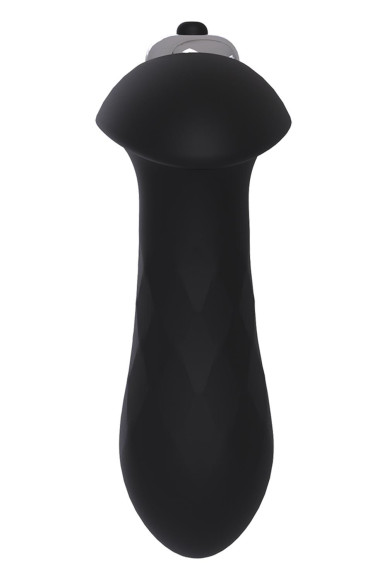 Черная анальная вибровтулка SINGLE SPEED DIAMOND PLUG - 9 см.