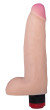 Телесный вибратор-реалистик с мошонкой - 23,7 см.