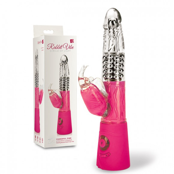 Розовый вибромассажер с клиторальным стимулятором Rabbit Vibe Circle of Light Powerful - 26 см. Розовый вибромассажер с клиторальным стимулятором Rabbit Vibe Circle of Light Powerful - 26 см.