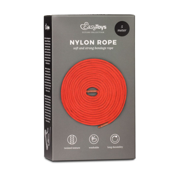 Красная веревка для связывания Nylon Rope - 5 м. Красная веревка для связывания Nylon Rope - 5 м.