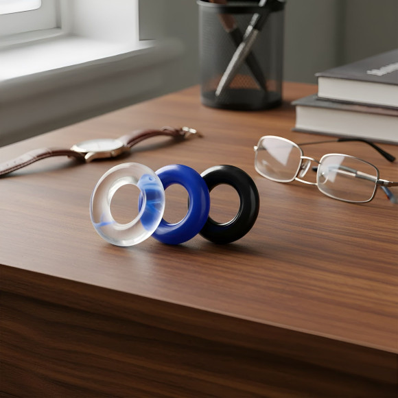 Набор из трех разноцветных эрекционных колец Erowoman-Eroman