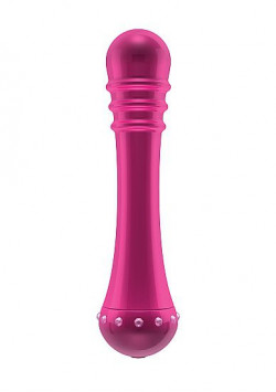 Вибратор с ребристой головкой The Emerald Pink - 16,3 см.