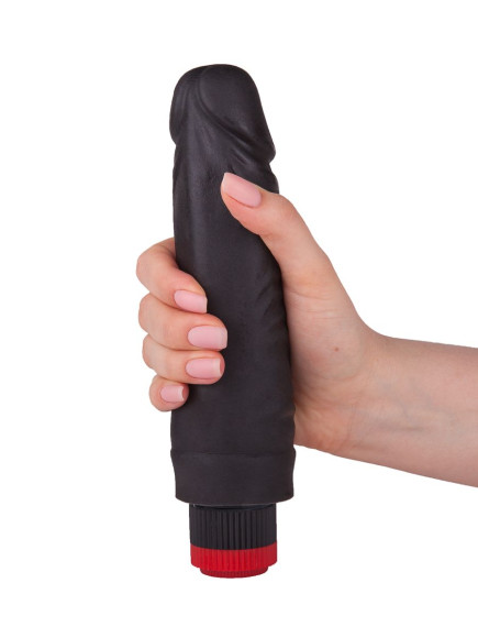 Вибратор-реалистик черного цвета - 17,5 см. Вибратор-реалистик черного цвета - 17,5 см.