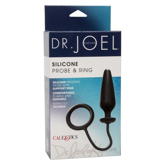 Черное эрекционное кольцо с анальной пробкой Dr. Joel Kaplan Silicone Probe & Ring Черное эрекционное кольцо с анальной пробкой Dr. Joel Kaplan Silicone Probe & Ring