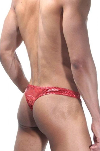 Мужские трусы-тонги с золотистыми вставками Мужские трусы-тонги с золотистыми вставками