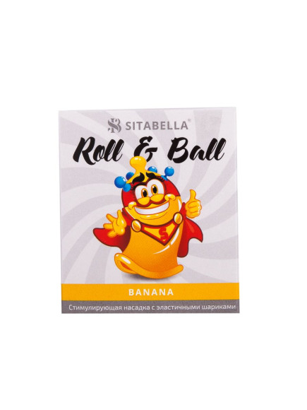 Стимулирующий презерватив-насадка Roll & Ball Banana Стимулирующий презерватив-насадка Roll & Ball Banana