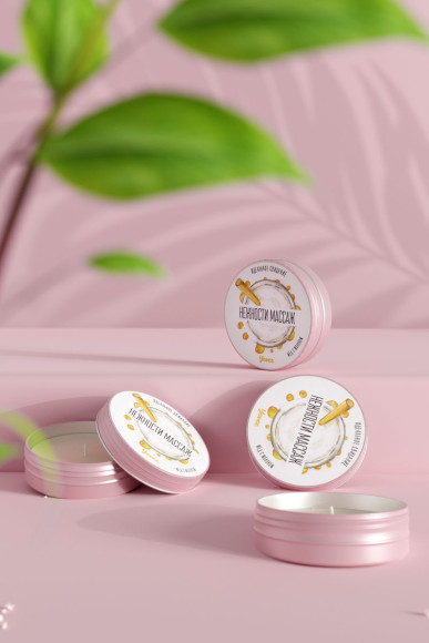 Массажная свеча «Массаж нежности» с ароматом меда с молоком - 30 мл. Массажная свеча «Массаж нежности» с ароматом меда с молоком - 30 мл.