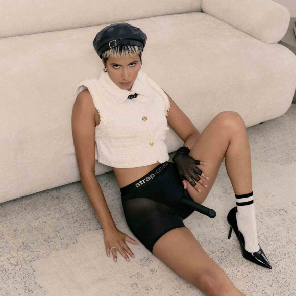 Трусики-шорты для фиксации насадок Strap-on-me Harness Lingerie Halo - size XS