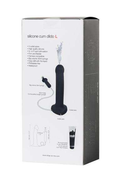 Черный фаллос с имитацией эякуляции Silicon Cum Dildo L - 19,6 см. Черный фаллос с имитацией эякуляции Silicon Cum Dildo L - 19,6 см.