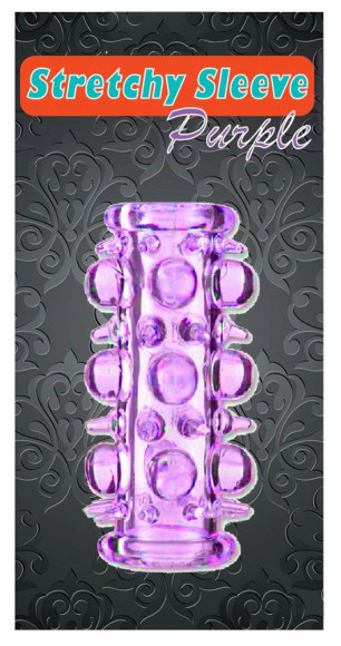 Фиолетовая насадка на пенис с шипами и шишечками