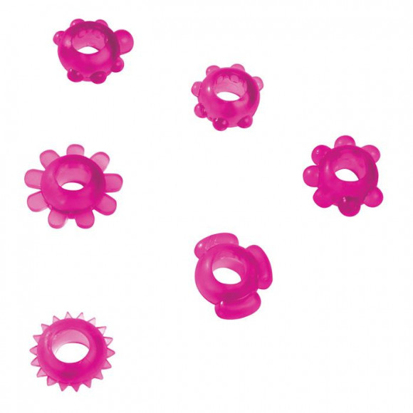 Набор из шести эрекционных колец Joy Rings Purple Passion 