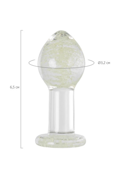Прозрачная, светящаяся в темноте анальная втулка - 6,5 см.