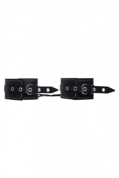 Черные двухслойные оковы с белой строчкой Черные двухслойные оковы с белой строчкой