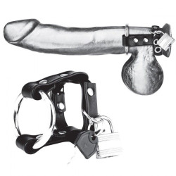 Металлическое кольцо на пенис на ремешке с замочком Металлическое кольцо на пенис на ремешке с замочком