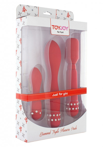 Набор красных вибраторов DIAMOND TRIPLE PLEASURE PACK Набор красных вибраторов DIAMOND TRIPLE PLEASURE PACK
