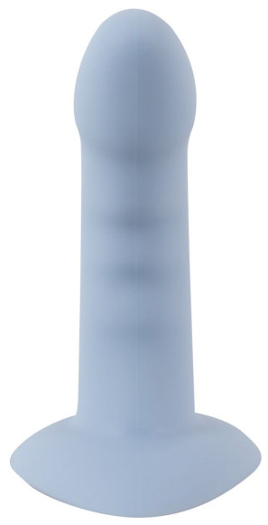 Голубой вибростимулятор на присоске Heart Guy - 17 см.