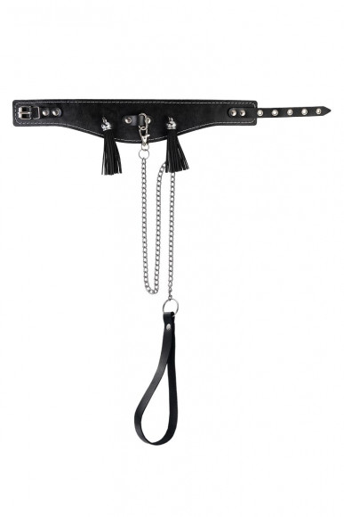 Черный ошейник с кисточками Черный ошейник с кисточками