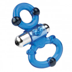 Синее эрекционное виброкольцо с петлей под мошонку Magnetic Power Синее эрекционное виброкольцо с петлей под мошонку Magnetic Power