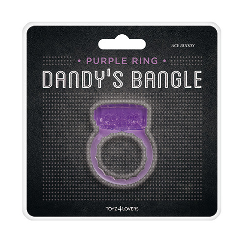 Фиолетовое эрекционное виброкольцо VIBRATING COCK RING ACE BUDDY