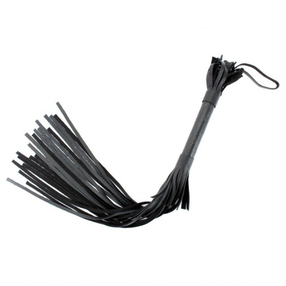 Чёрная плетка из натуральной кожи - 60 см. Чёрная плетка из натуральной кожи - 60 см.
