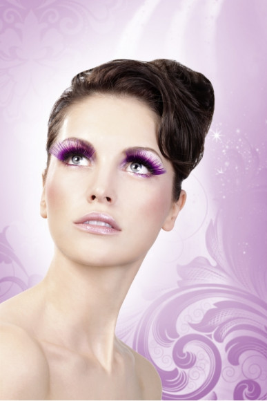 Длинные фиолетовые ресницы Deluxe