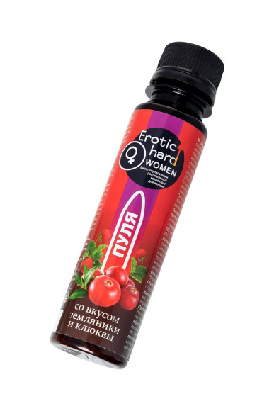 Биостимулирующий концентрат для женщин Erotic hard Пуля со вкусом земляники и клюквы - 100 мл. Биостимулирующий концентрат для женщин Erotic hard Пуля со вкусом земляники и клюквы - 100 мл.
