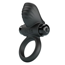 Черное эрекционное кольцо с вибрацией Adrien