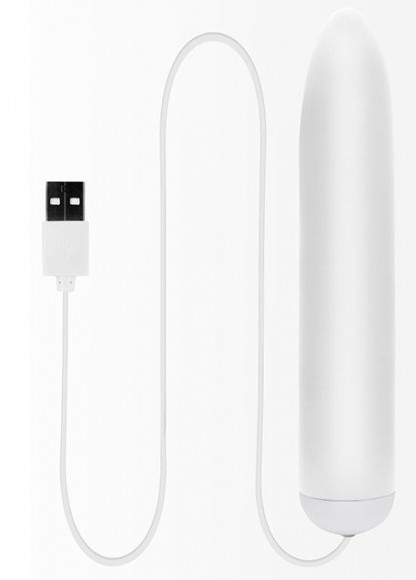 Белый классический вибратор с питанием от USB LET US-B VIBRATOR WHITE - 17 см. Белый классический вибратор с питанием от USB LET US-B VIBRATOR WHITE - 17 см.