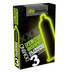 Презервативы DOMINO Neon Green со светящимся в темноте кончиком - 3 шт. Презервативы DOMINO Neon Green со светящимся в темноте кончиком - 3 шт.