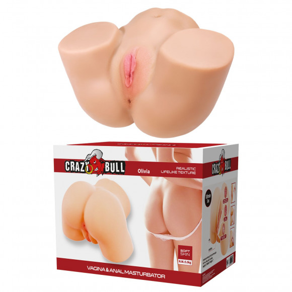 Телесный мастурбатор Olivia с 2 любовными отверстиями