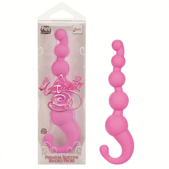 Упругая розовая цепочка L Amour Premium Silicone Beaded Probes - 17 см. Упругая розовая цепочка L Amour Premium Silicone Beaded Probes - 17 см.