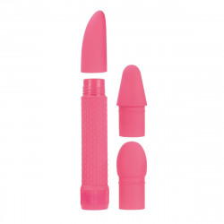 Розовый вибромассажёр с 3 сменными насадками TRIPLE OHH KITS