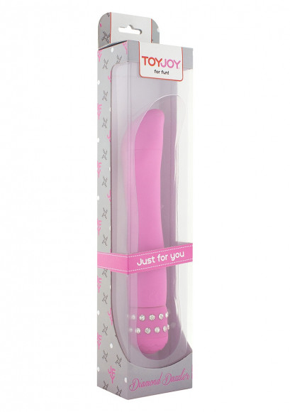 Розовый вибратор DIAMOND DAZZLER - 19 см.