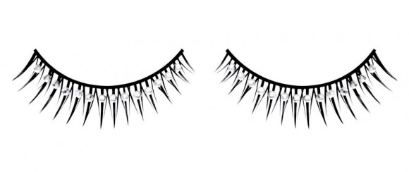 Черные ресницы с белыми кристаллами Черные ресницы с белыми кристаллами